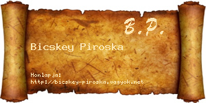 Bicskey Piroska névjegykártya