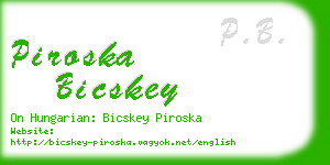 piroska bicskey business card